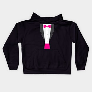 pink tux tuxedo Kids Hoodie